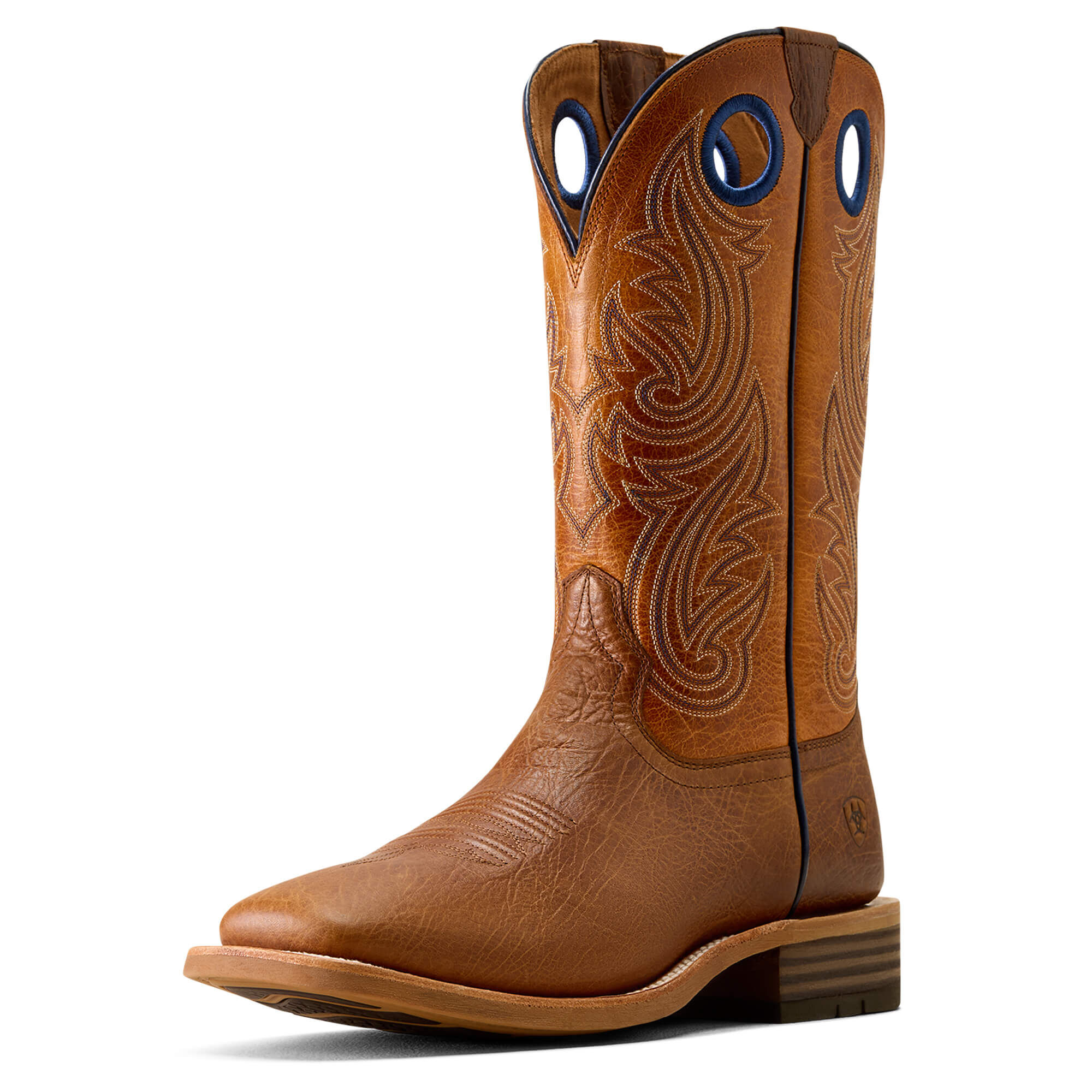 Men's Highland Toughstock Wide Square Toe Western Boots in Cottage Brown Marigold, D Medium Width, Size 9.5, by Ariat