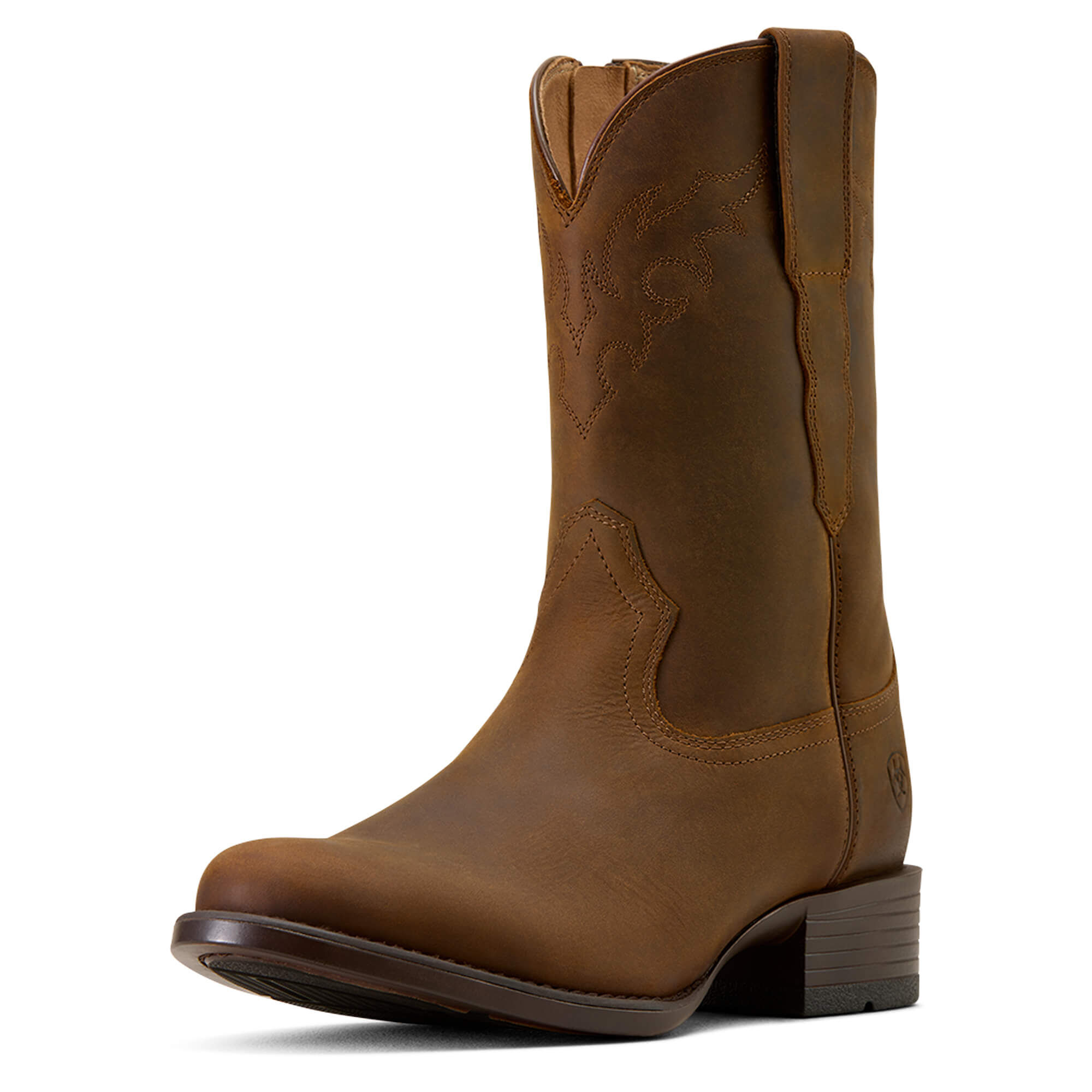 Men's Sonoro Roper Toe Western Boots in Distressed Brown, D Medium Width, Size 46, by Ariat