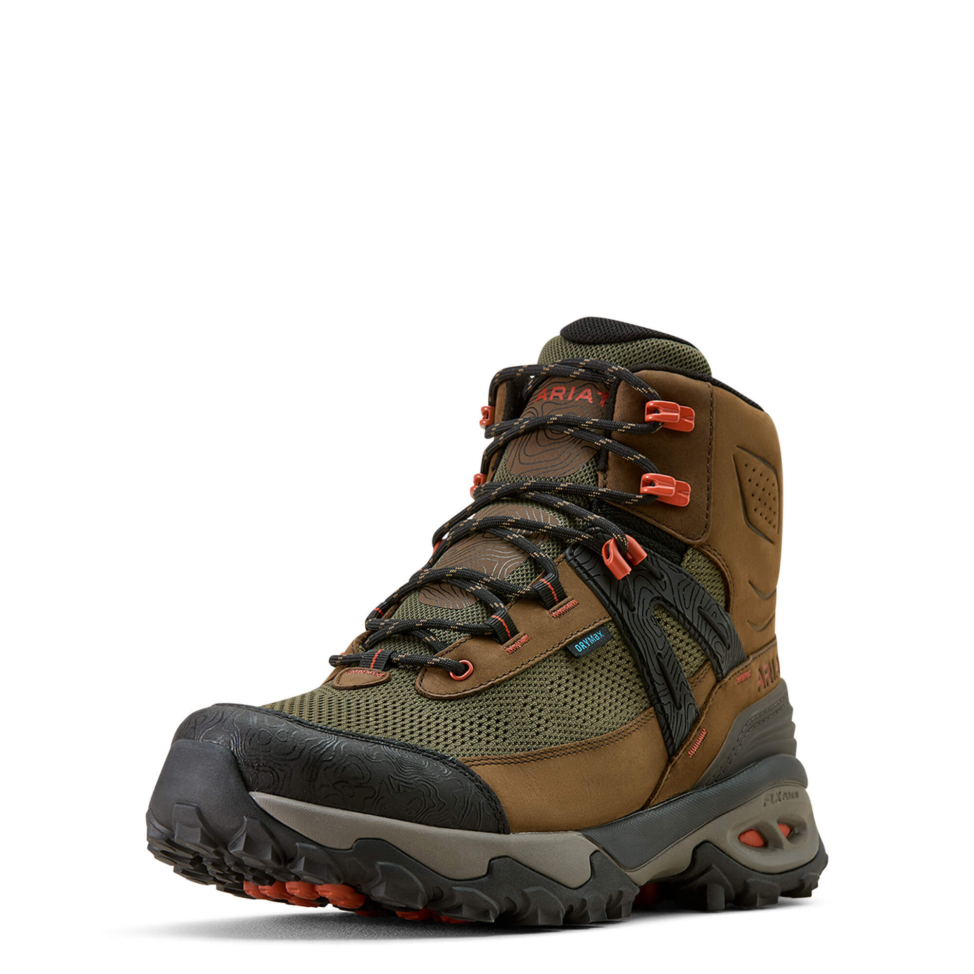 Men's Traverse Mid Waterproof Hiking Boots in Brown Bark Evergreen, D Medium Width, Size 9, by Ariat