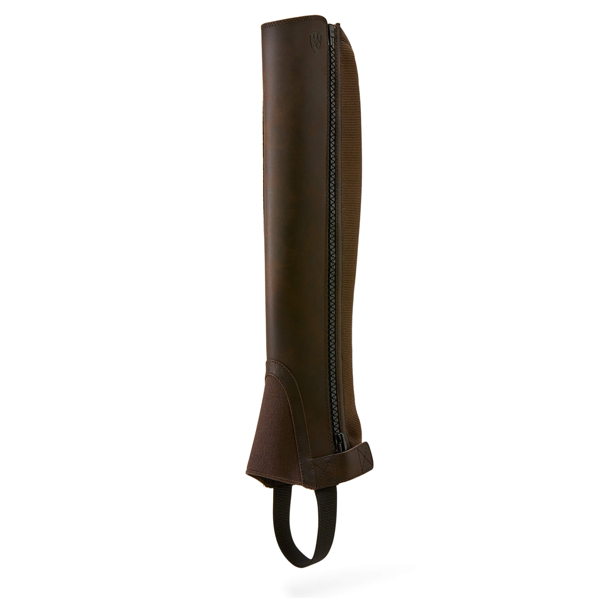 Scout Half Chap in Dark Brown Leather, Tall Height, X-Small Calf, Size X-Small, by Ariat