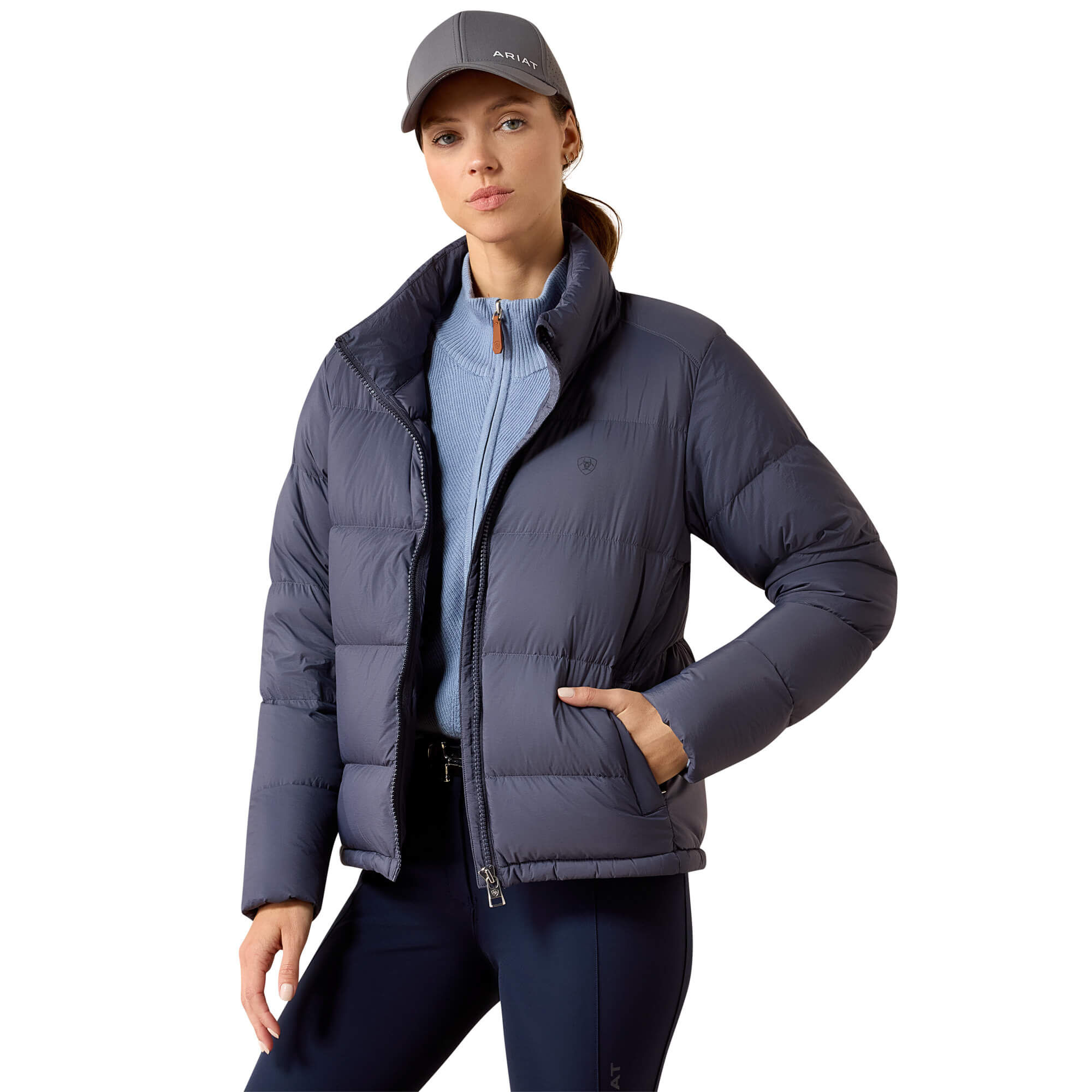 Women's UltraPuff Insulated Down Jacket Long Sleeve in Odyssey Grey, Size X-Large, by Ariat