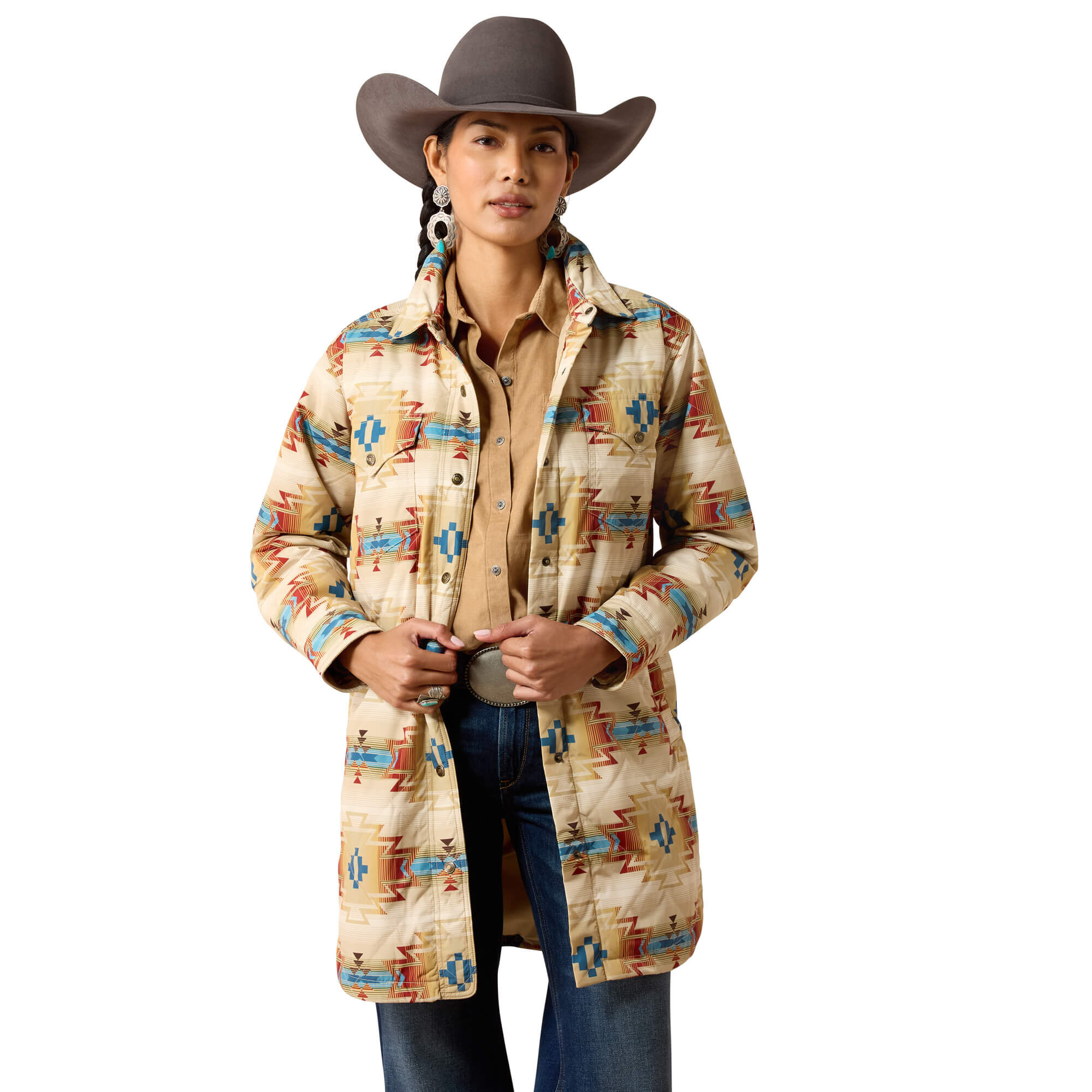Women's Dilon Parka Jacket Long Sleeve in Sonoma Southwest Print, Size Large, by Ariat