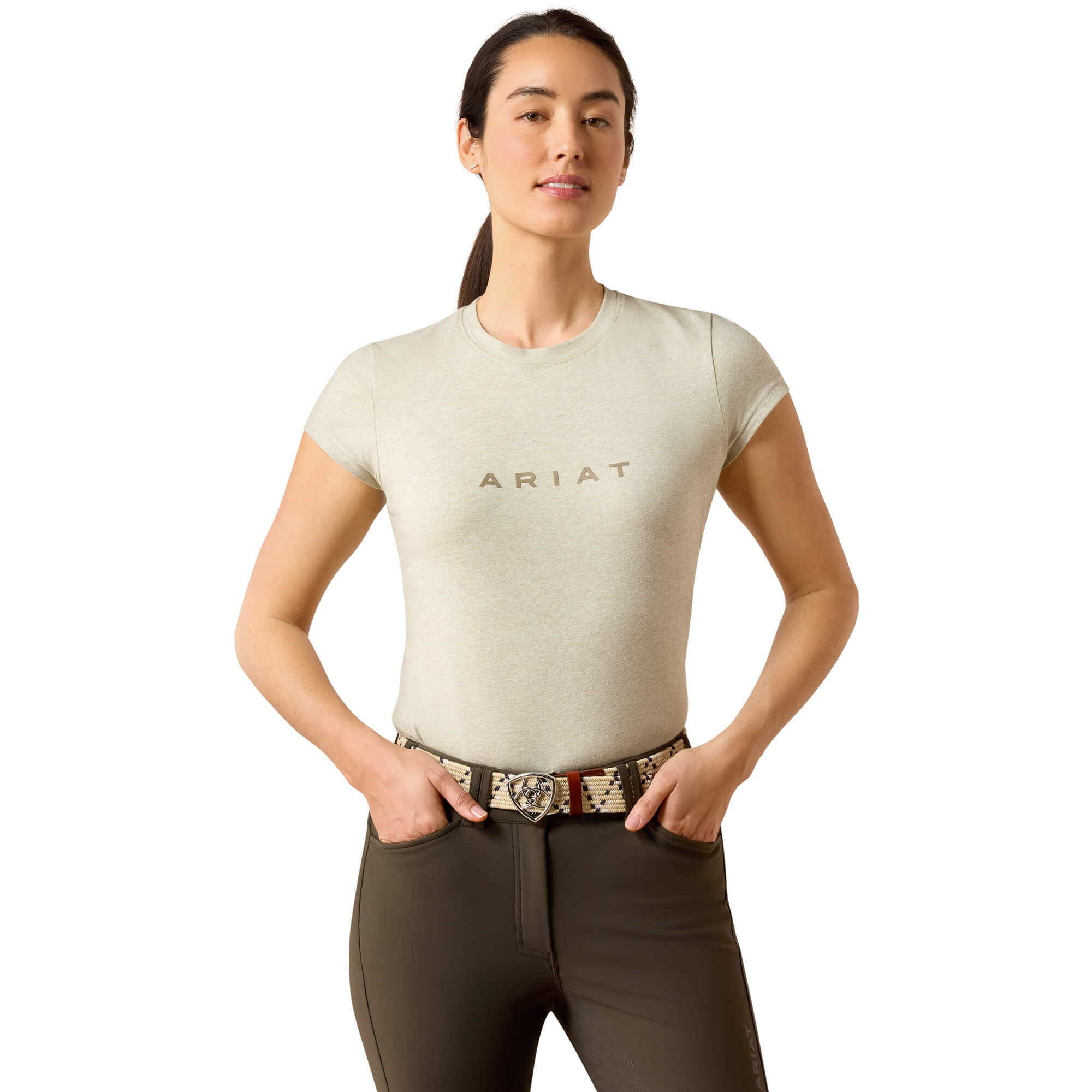 Women's The Logo T-Shirt in Winter Twig Heather, Size X-Large, by Ariat