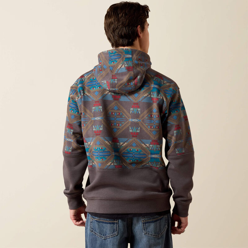 Color Block Hoodie Back