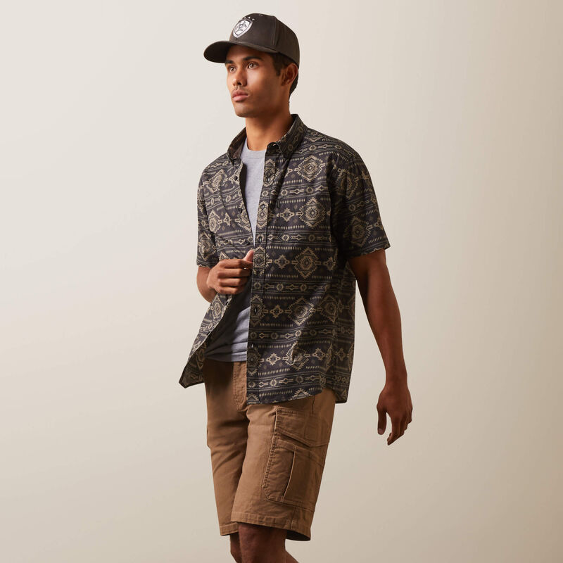 Wrinkle Resist Serape Island Stretch Modern Fit Shirt