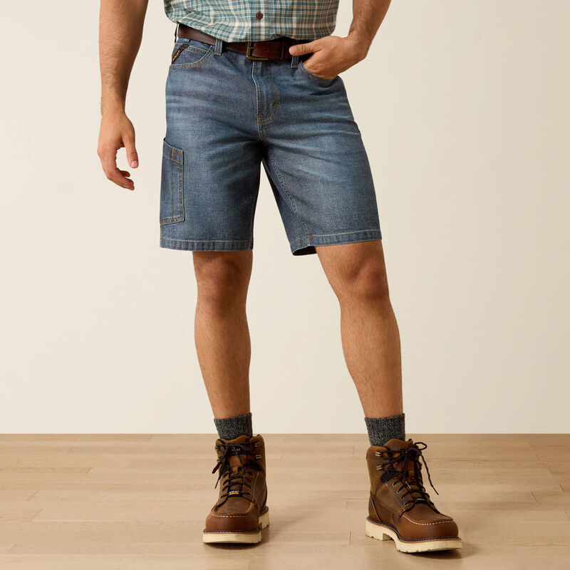 Rebar M4 Relaxed Denim 10" DuraStretch Shorts Front
