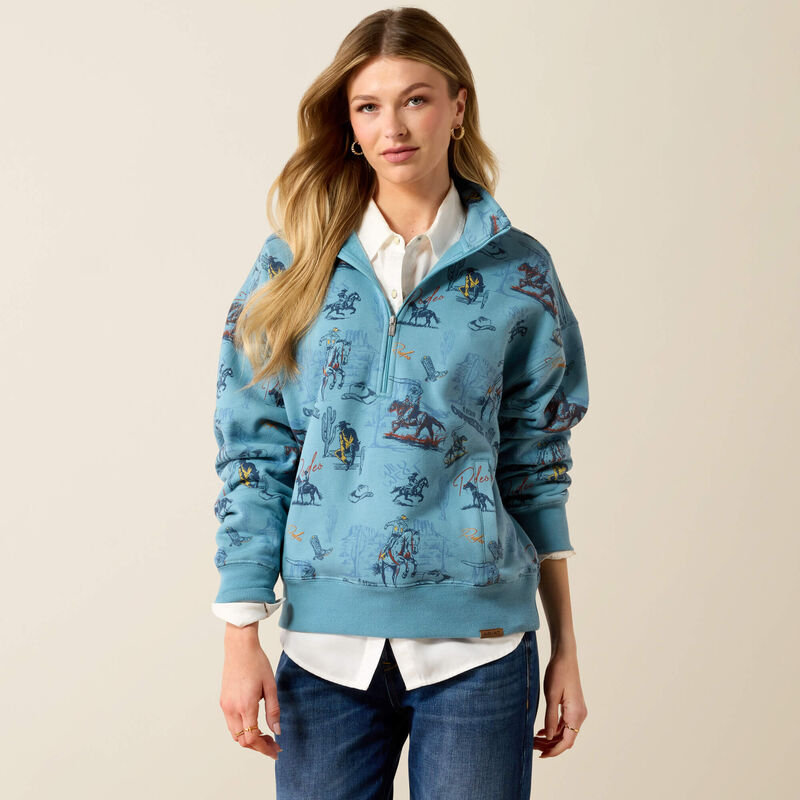 Painted 1/2 Zip Sweatshirt Front