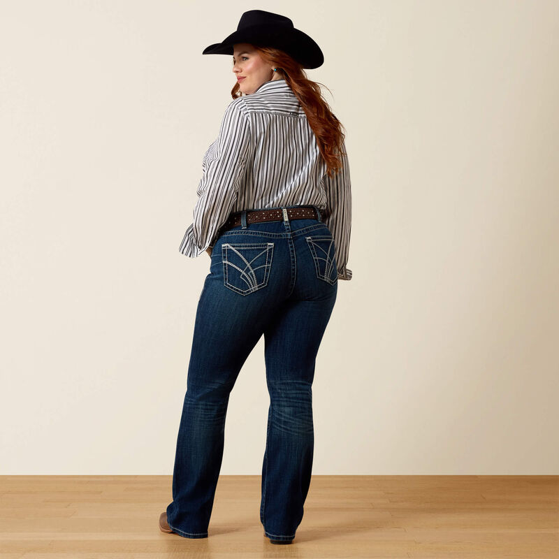 Mid Rise Olenna Boot Cut Jeans Back Plus