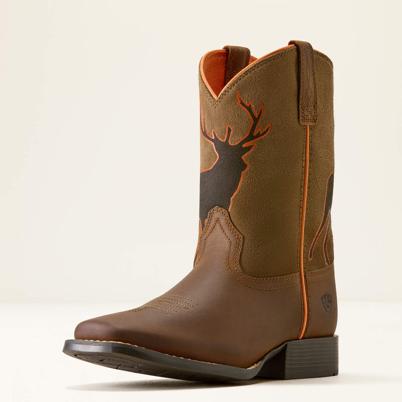 Trail Cam Wide Square Toe Western Boot 3-4 Front