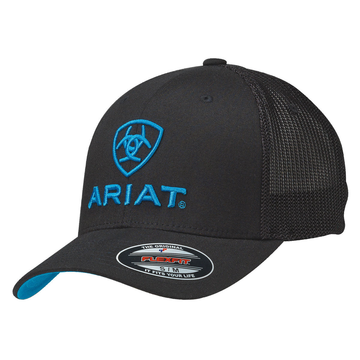ARIAT Men's Black Blue Half Mesh Hat 
