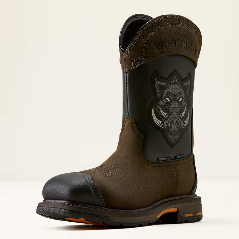 WorkHog Full Boar Waterproof Wide Square Toe Composite Toe Work Boot 3-4 Front