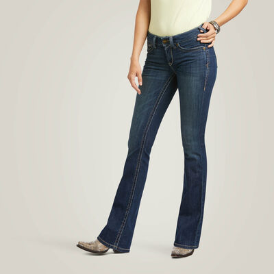 10017510W: Ariat Womens Plus Size Jeans - R.E.A.L. Mid Rise Stretch  Entwined Boot Cut Jean