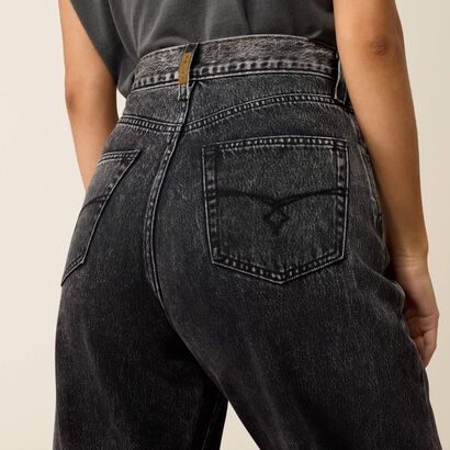 Midnight Lux Barrel Jeans Back
