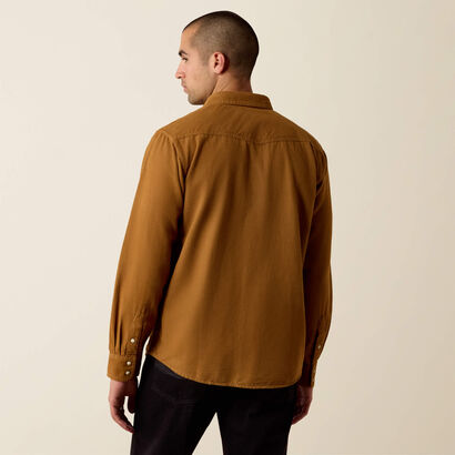 Retro Handorf Corduroy Fitted Snap Shirt Back