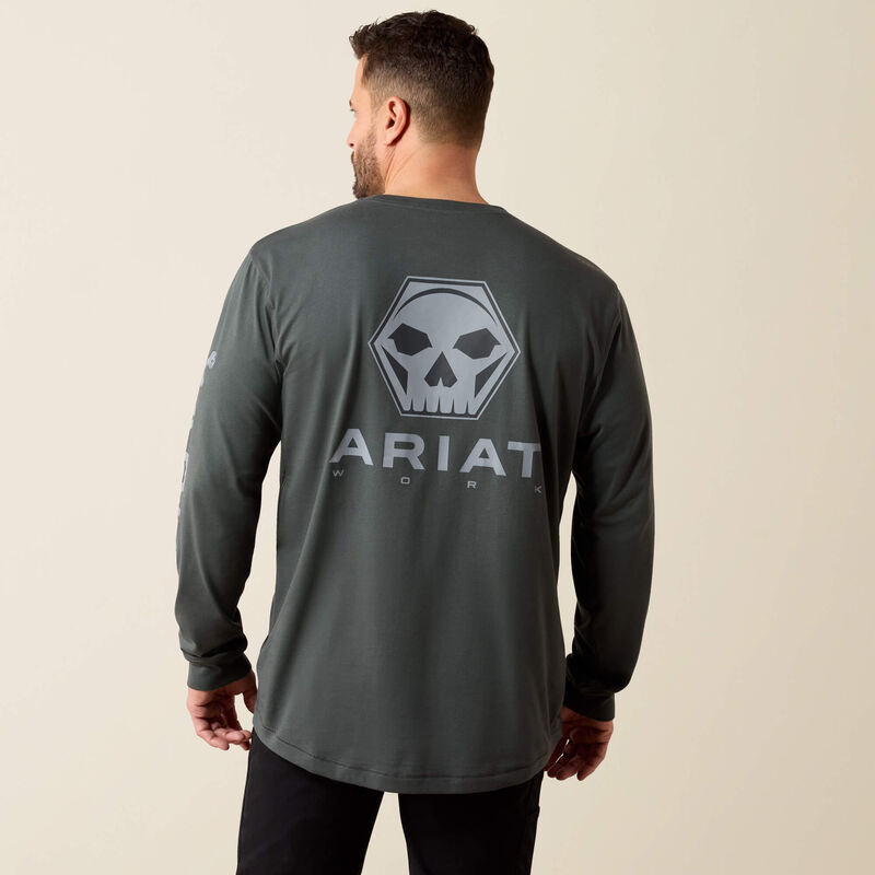 Rebar Workman Bolt Skull T-Shirt Front