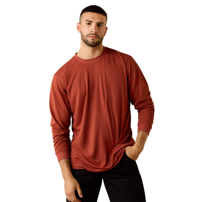 Rebar Heat Fighter Label Long Sleeve T-Shirt Back