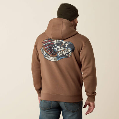 Rebar Workman Eagle Skull Hoodie Front
