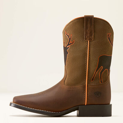 Trail Cam Wide Square Toe Western Boot Side