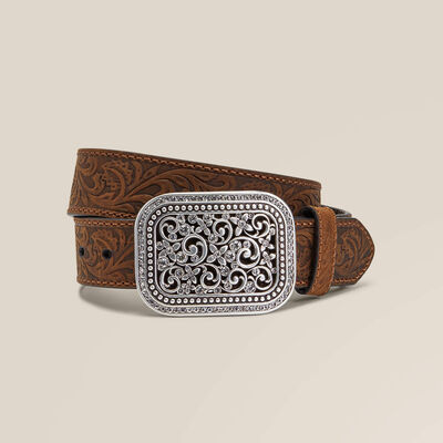 Floral Embroidery Buckle Belt