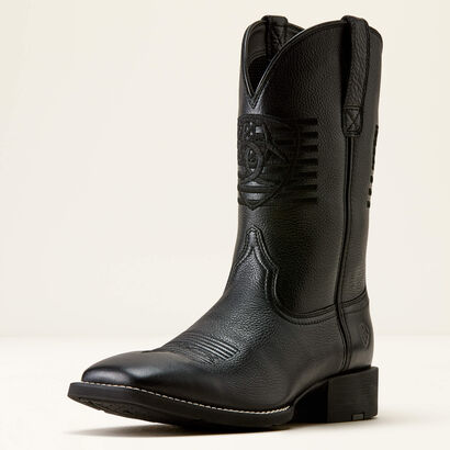 Sport Freedom Wide Square Toe Cowboy Boot 3-4 Front