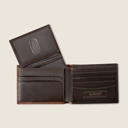 Pebble Leather With Trim Bifold Wallet Back