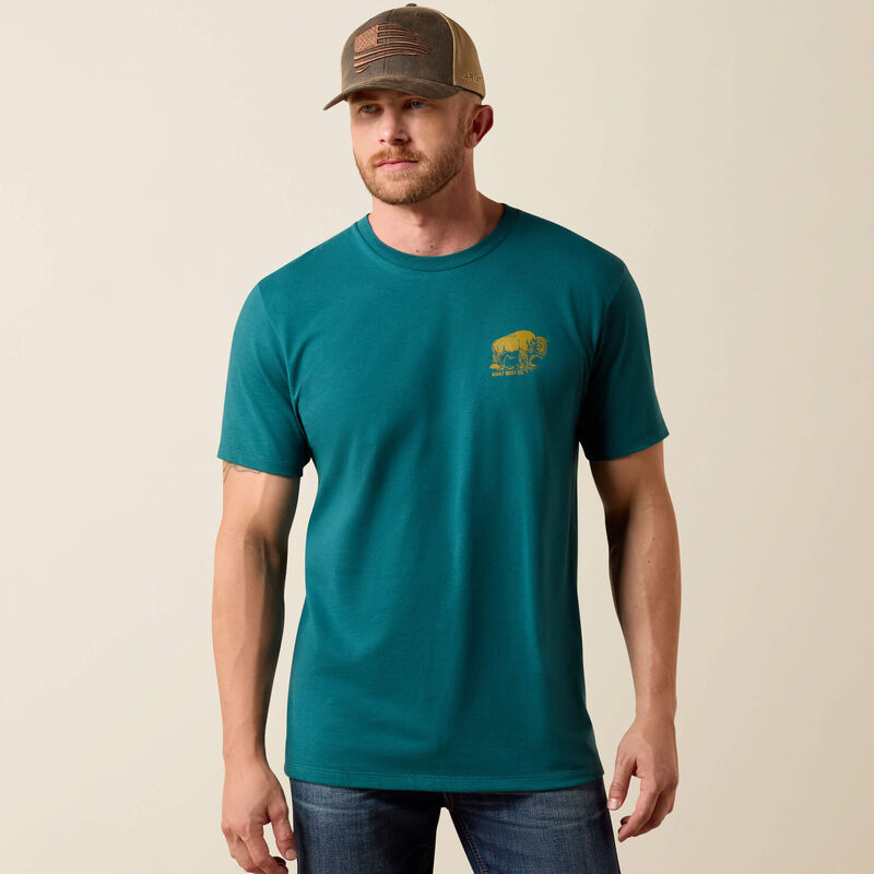 Ariat Bison Wander Flag Classic Fit T-Shirt Front