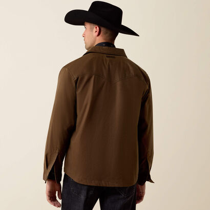 Waxed Cotton Shirt Jacket Back