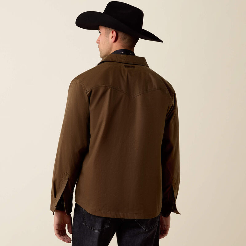 Waxed Cotton Shirt Jacket Back