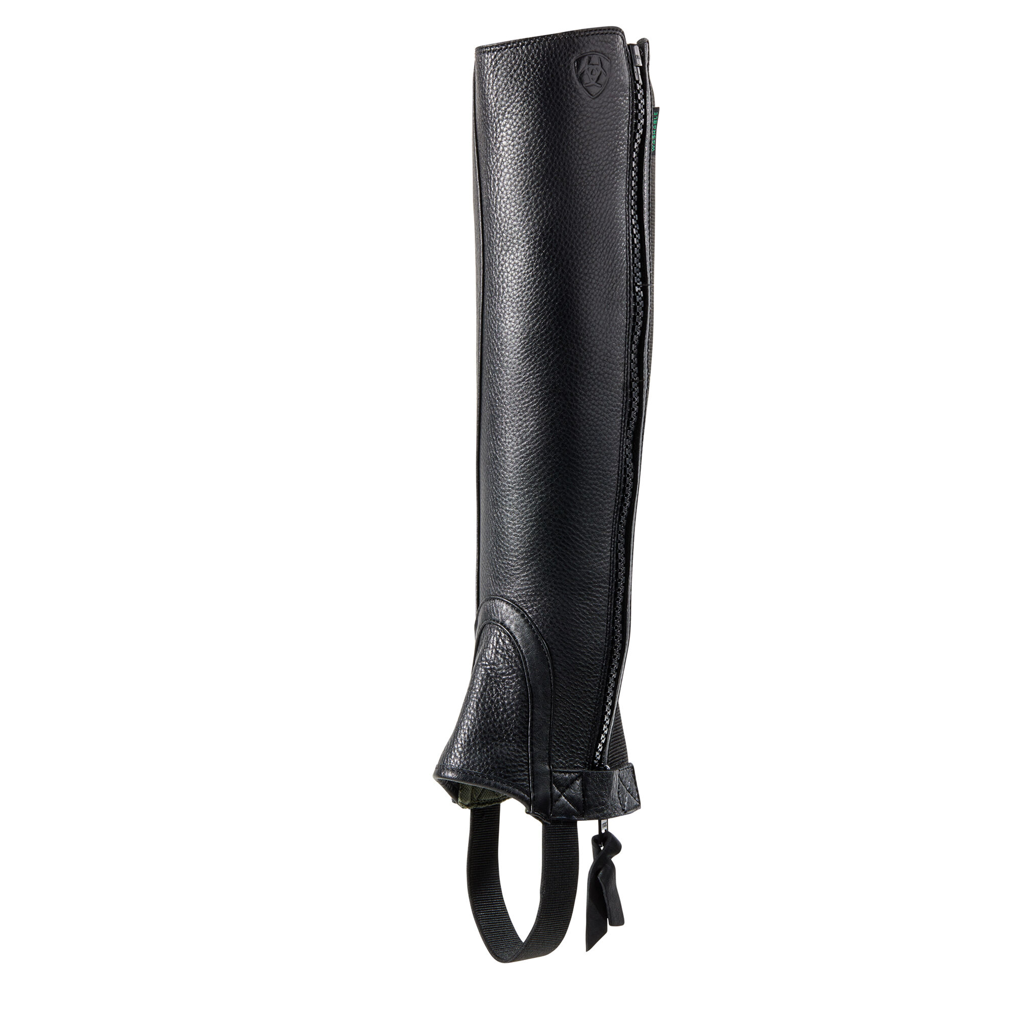 New Ariat Volant Fusion Leather Half Chaps Chap Black Medium Tall M 49.5 39.5 cm 