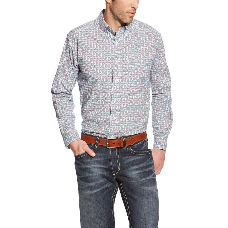 Whit LS Fitted Print Fitted Shirt