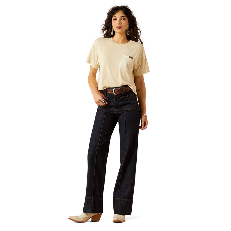 Ultra High Rise Tomboy Western Utility Wide Leg Jean Full