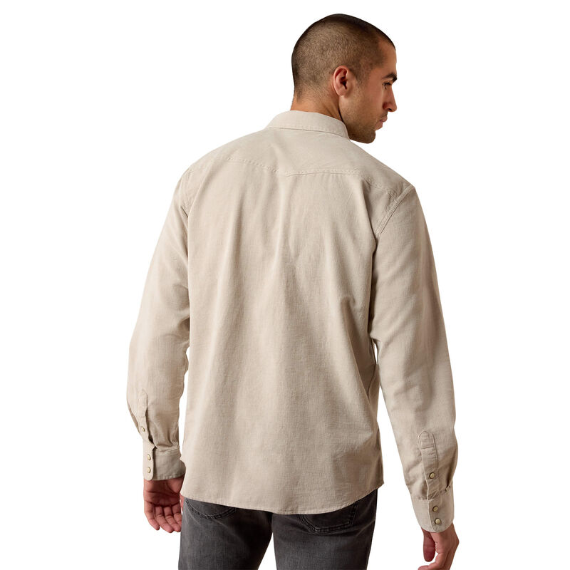 Retro Handorf Corduroy Fitted Snap Shirt Back