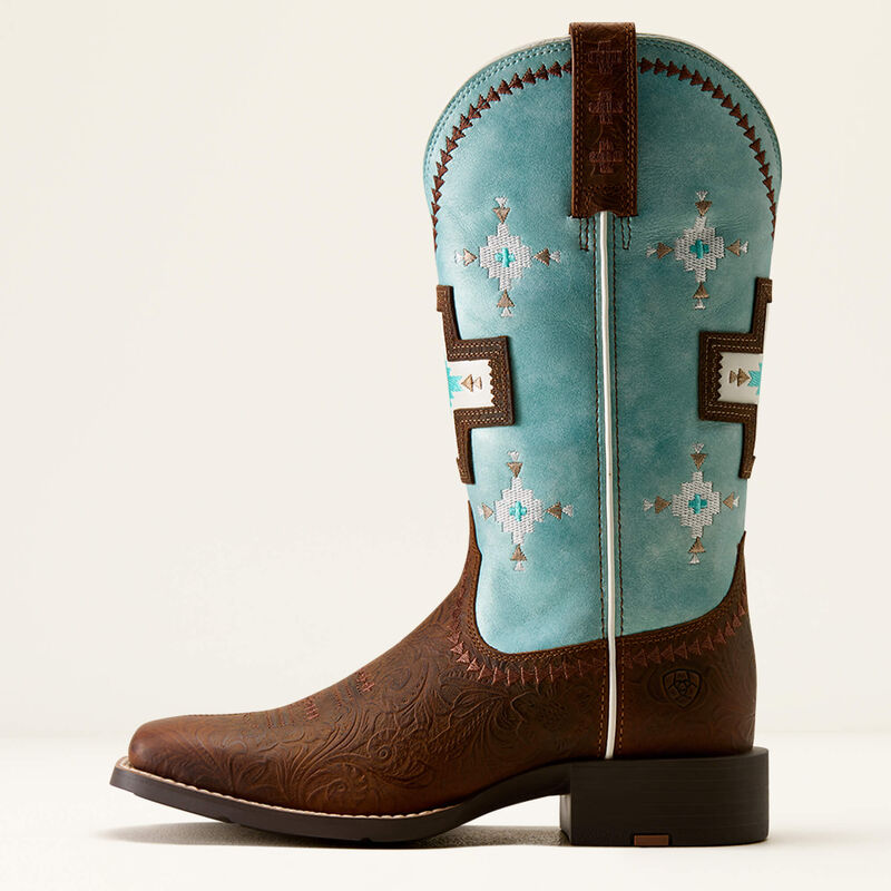 Round Up Cantina Wide Square Toe Western Boot Side