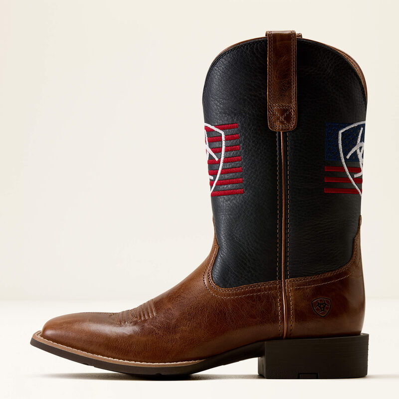 Sport Freedom Wide Square Toe Cowboy Boot Side