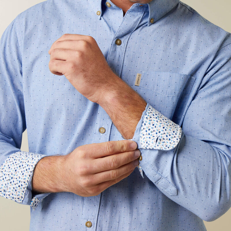 Wrinkle Resist Dots Stretch Modern Fit Shirt