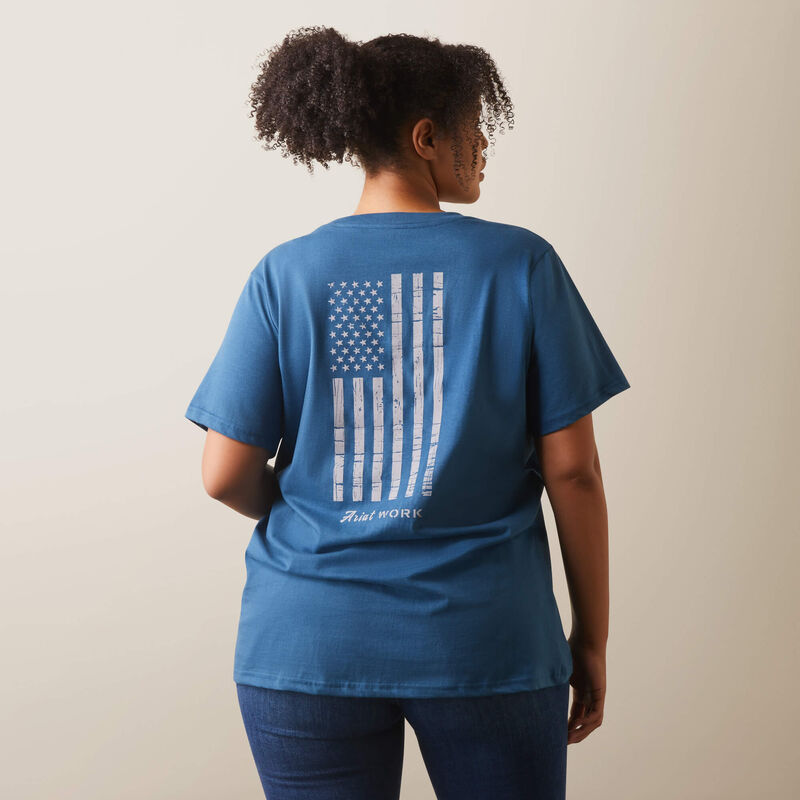 Rebar Cotton Strong American Flag Graphc T-Shirt