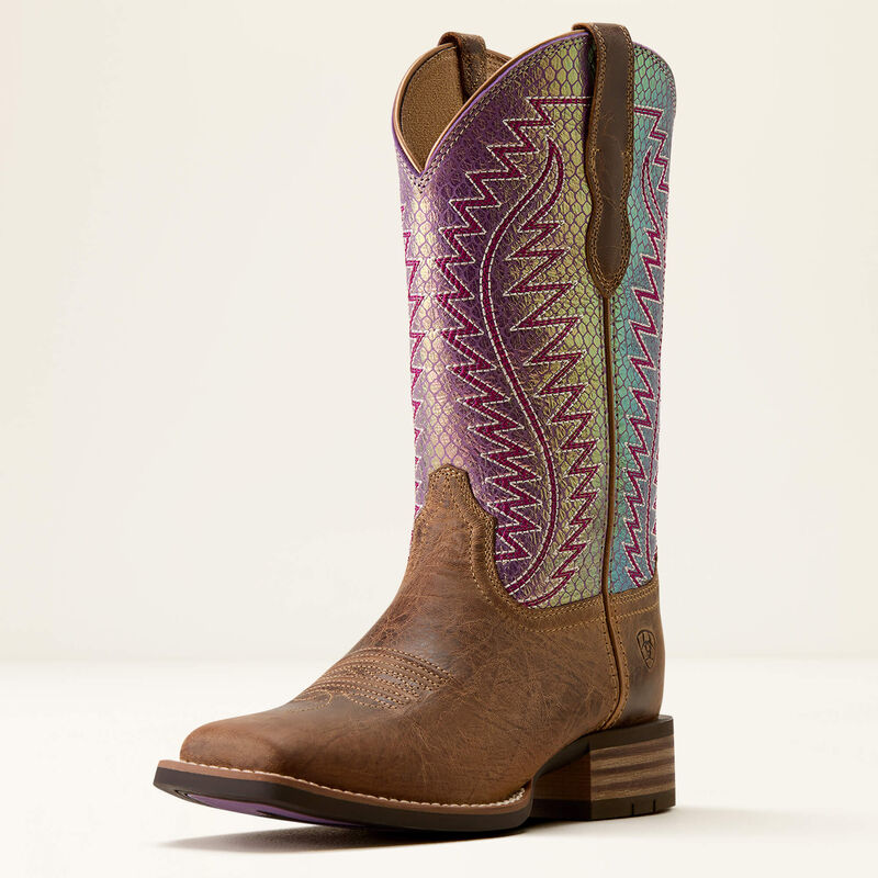 Monte Vista Wide Square Toe Western Boot 3-4 Front