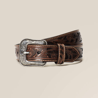 Leather 1.5" Stamped Buckle Belt
