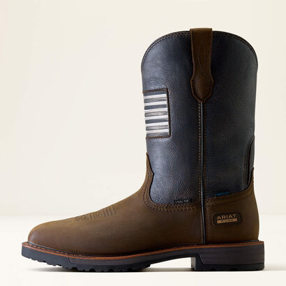 Activator Patriot Waterproof Wide Square Toe Steel Toe Work Boot Side