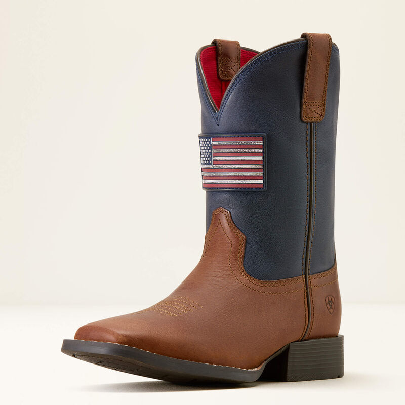 Freedom Rider Wide Square Toe Western Boot 3-4 Front