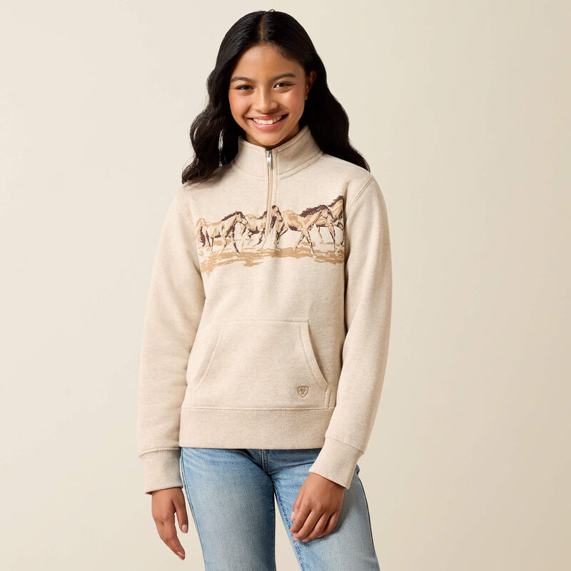 Running Wild 1/4 Zip Sweatshirt Front