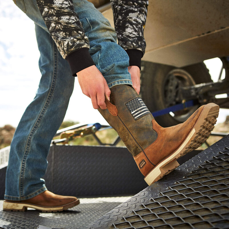 Activator Patriot Wide Square Toe Work Boot Lifestyle