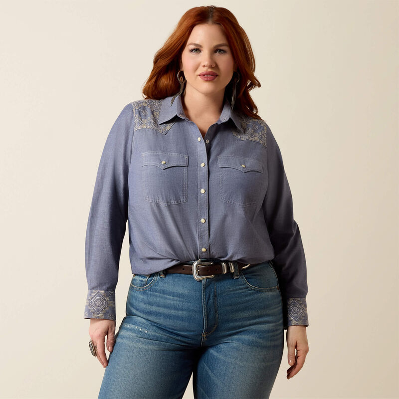 Riverstone Western Snap Shirt Front Plus