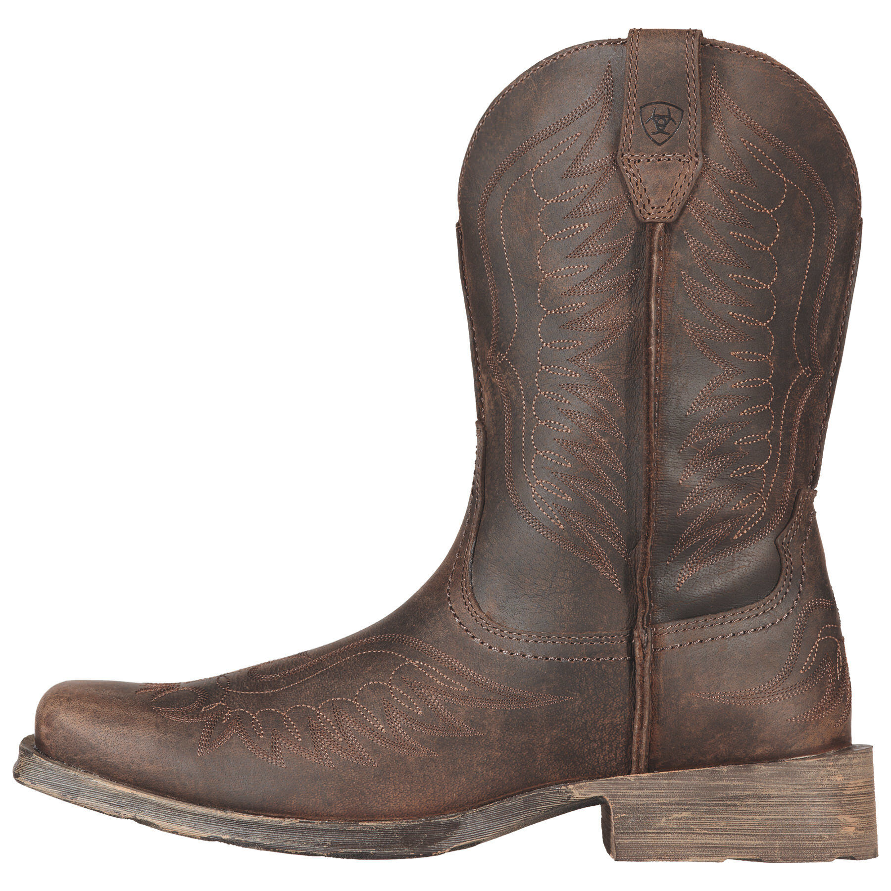 Ariat Mens Rambler Phoenix Western Boot Distressed Brown Size 10 Used Pull On ARIAT RAMBLER PHOENIX BROWN LEATHER SOFT SHAFT WESTERN BOOTS  main image 3