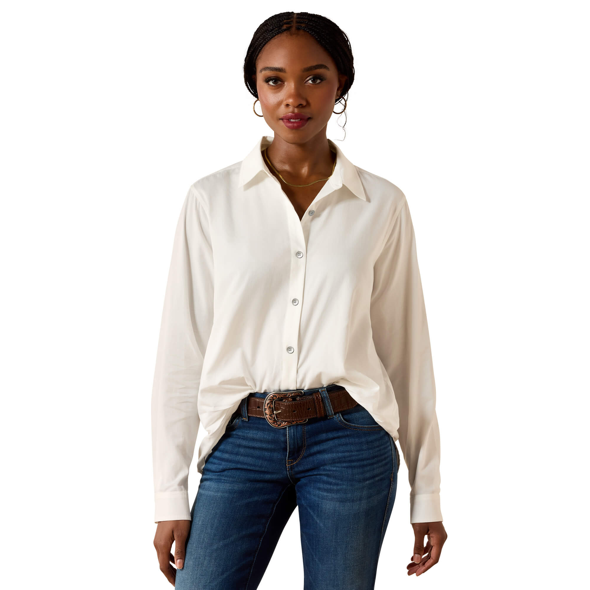Women's Homestyle Shirt in Cloud Dancer, Size: Large by Ariat