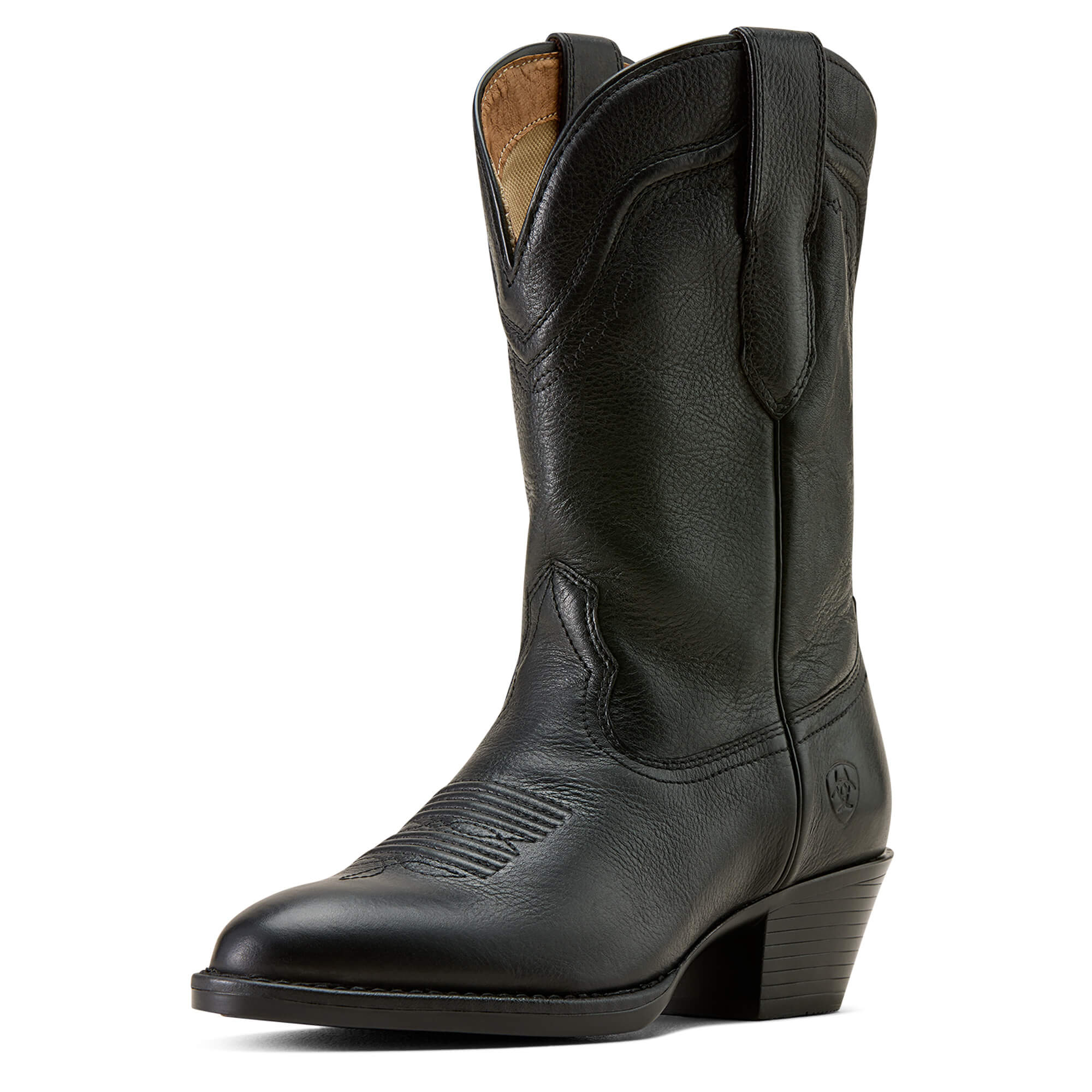 Women's Grayson R Toe Cowgirl Boots in Velvety Black, Size: 6 B / Medium by Ariat