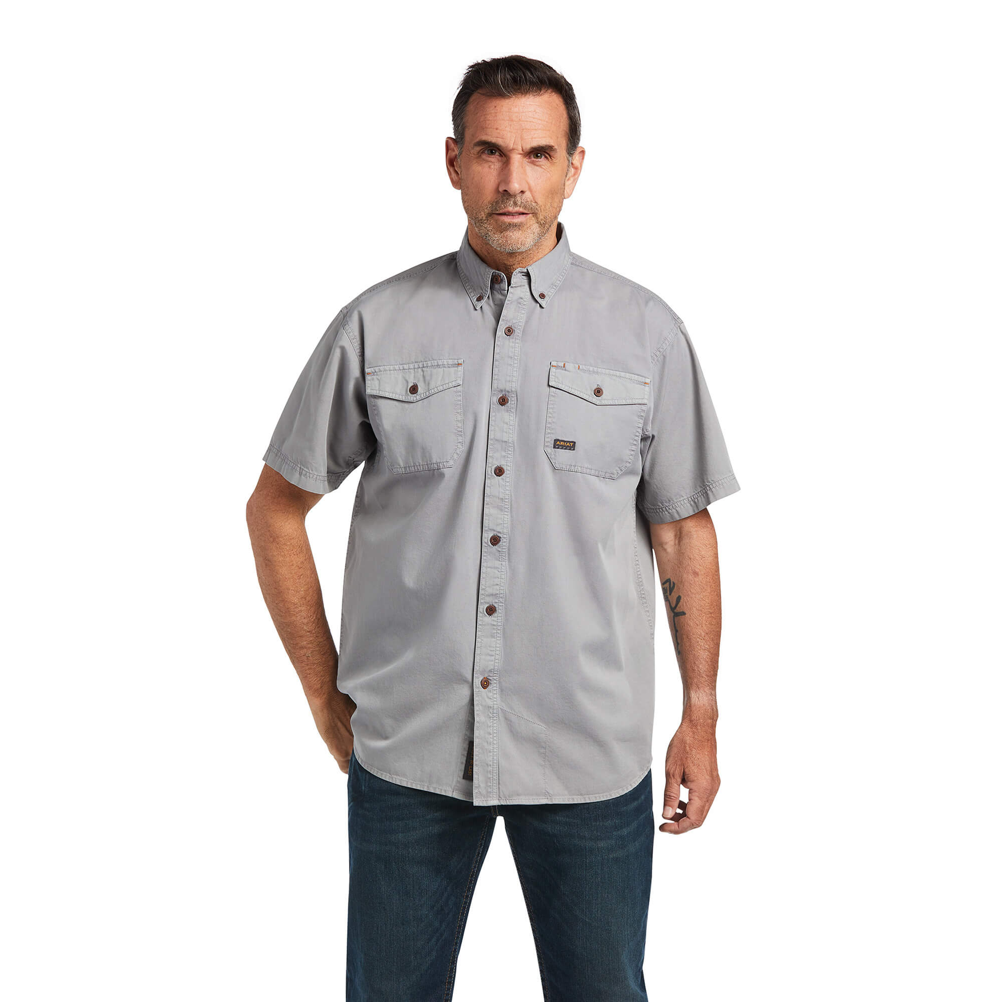 Chemise Ariat Rebar Homme Medium - Polartec Elite Manches Courtes Respirante