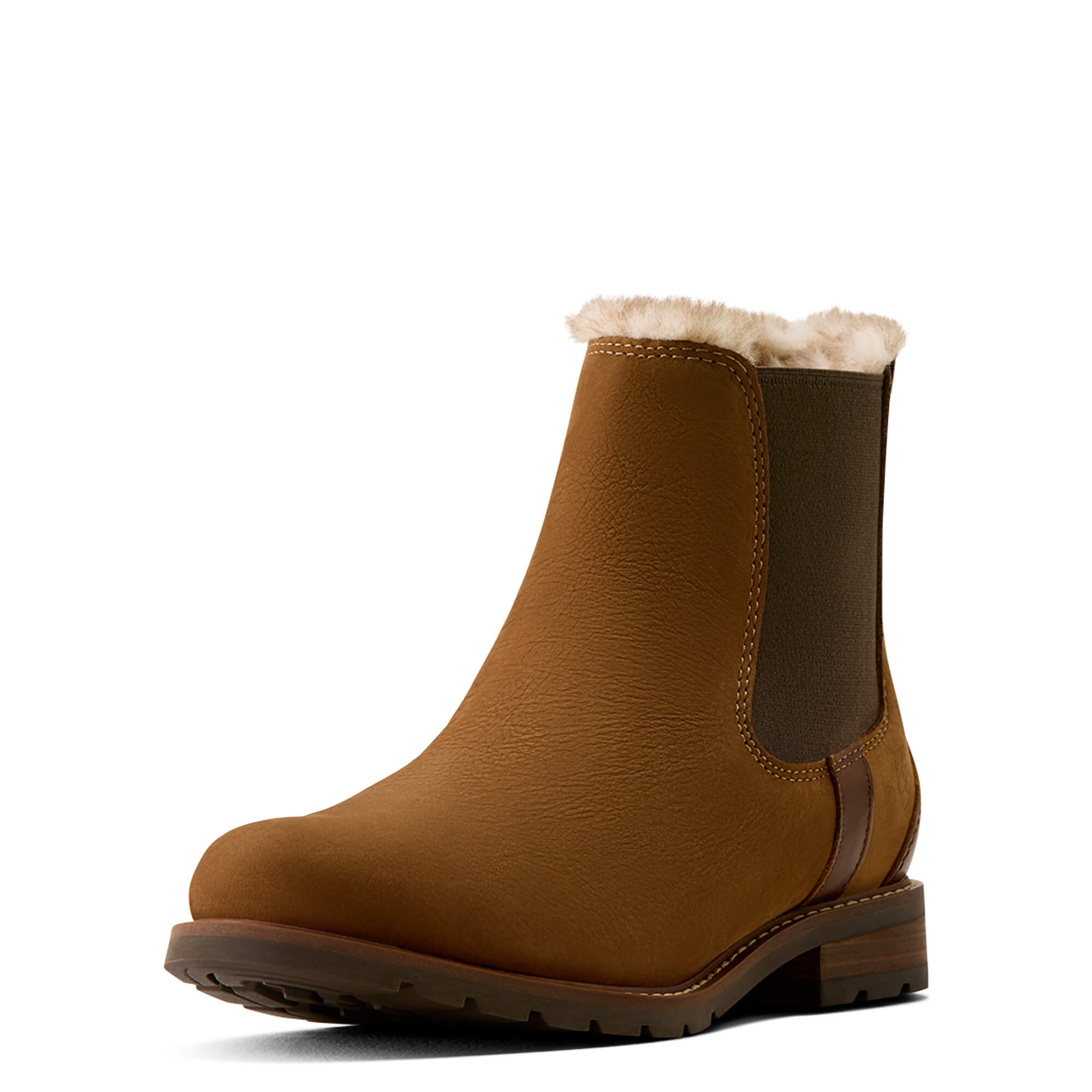 Women's Wexford Sherpa Waterproof Chelsea Boots in Amber Brown, Size: 5.5 B / Medium by Ariat