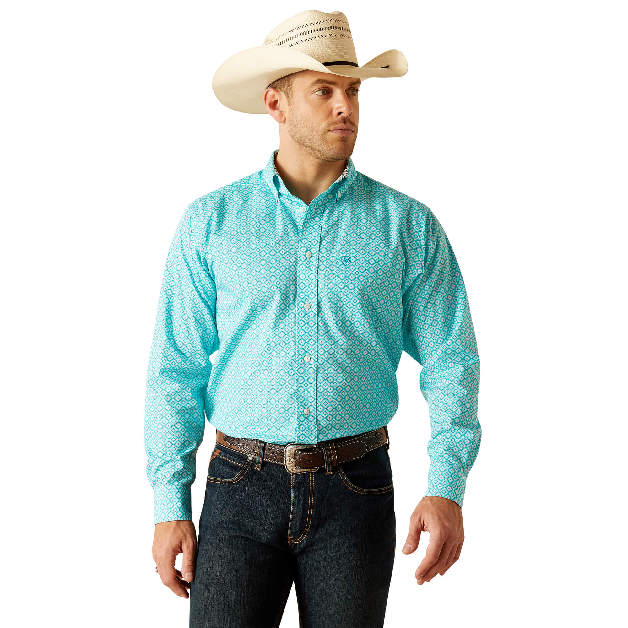 ARIAT Men's Stanley Classic Fit Wrinkle Free Shirt - Premium Poplin Button-Up