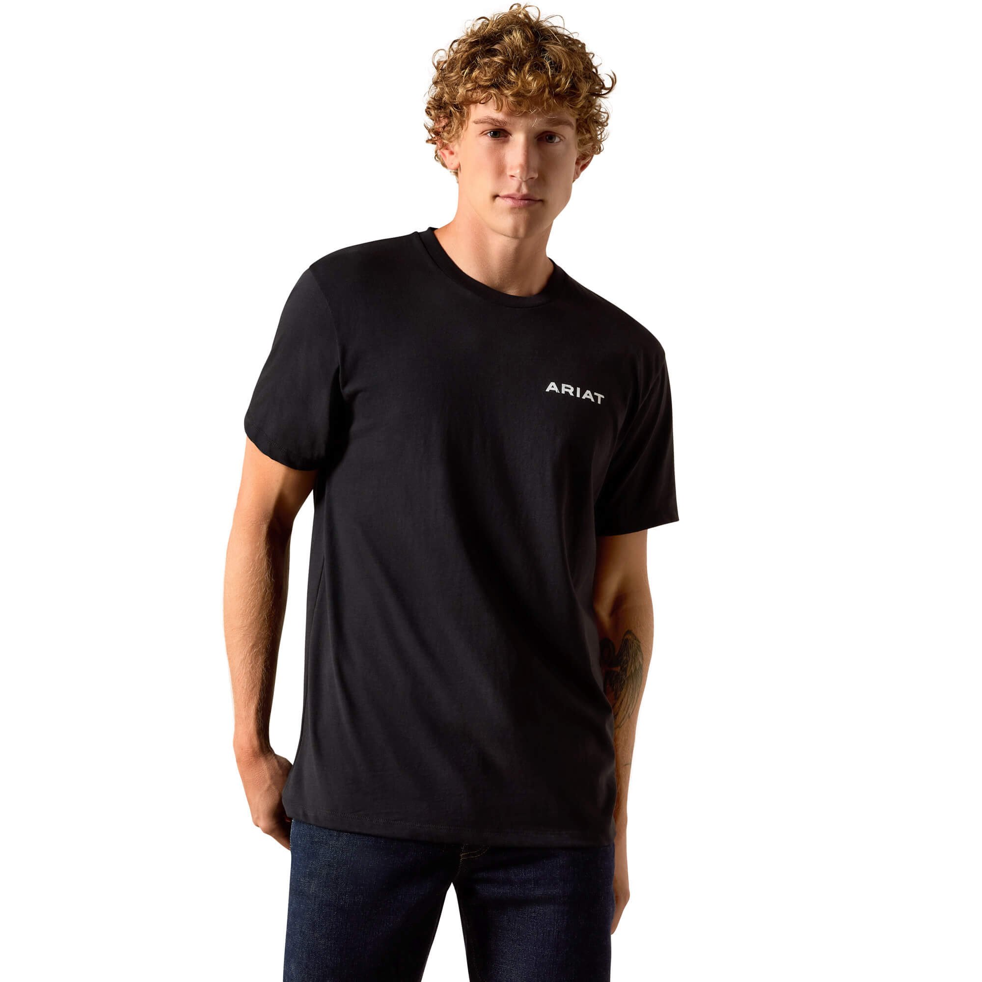 Men's Stipple Steer Classic Fit T-Shirt in Black, Size: Small by Ariat